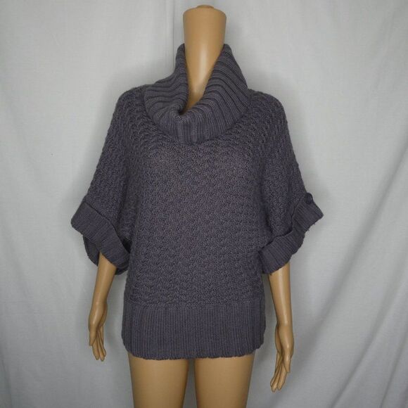 Fat Face Turtleneck Short Sleeve Knit Sweater Grey - Picture 1 of 11